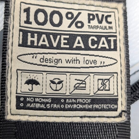 MOBOLI Luxe "I HAVE A CAT" PVC Tarpaulin Large Cat Carrier/Backpack - Gym/Beach? - Picture 14 of 15